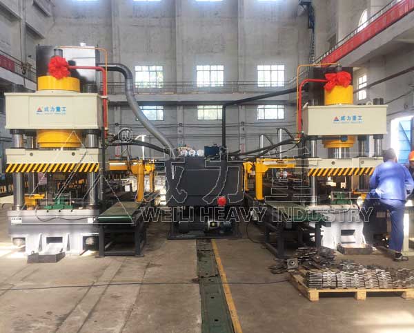 由液壓機參與的錨桿托盤自動化生產(chǎn)線